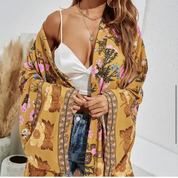 Last 1 New Bohemian Kimono Cardigan Wrap Jacket - Picture 11 of 17